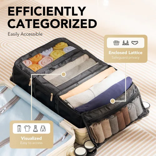 Vista 3 de Organizador de maleta, organizador de equipaje de viaje, estantes colgantes, cubo de embalajeorganizador de viaje portátil plegable para equipaje