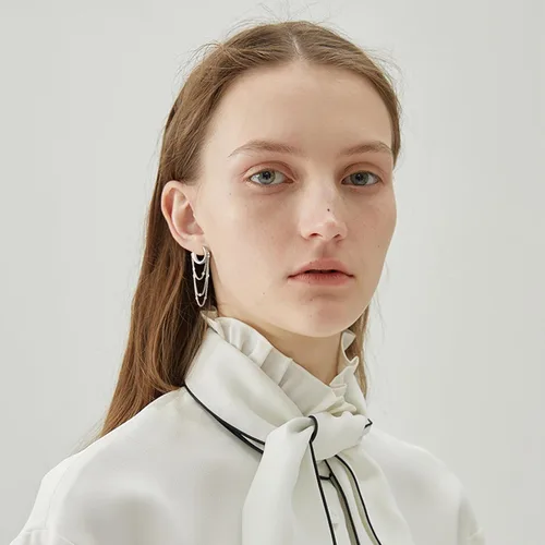 Vista 2 de Ritach Aretes de aro de oro de moda para mujer, brillantes de plata de ley 925 con bola de discoteca, bonitos aretes de aro de cadena