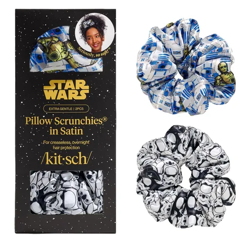 Vista 40 de Kitsch - Coleteros de satén para mujer, bandas para el cabello sin daños, cameo, 5 piezas Wake Up Frizz-Free, No Crease Hair Ties, Softer Than