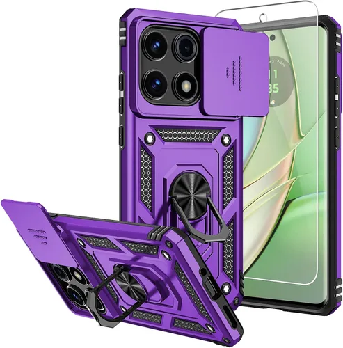 Vista 10 de Funda para Motorola Edge 2025 con protector de pantalla HD y cubierta para Oro rosa