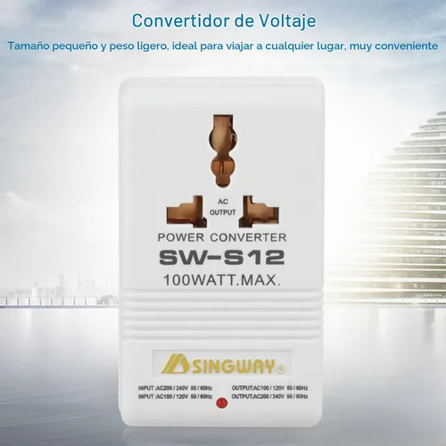 Vista 3 de Convertidor de voltaje de 110 V a 220 V, convertidor de 110 V a 220 V, convertidor de corriente de 100 W, transformador elevador de corriente