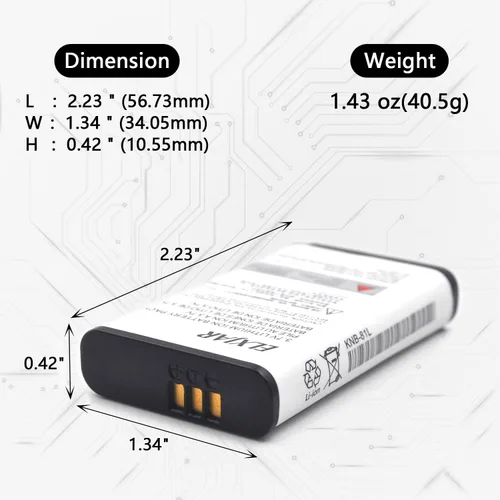 Vista 2 de Paquete de 2 baterías de iones de litio de 3.7 V 2270 mAh KNB-81L de repuesto para radios bidireccionales portátiles Kenwood NX-P500 TK-3601D