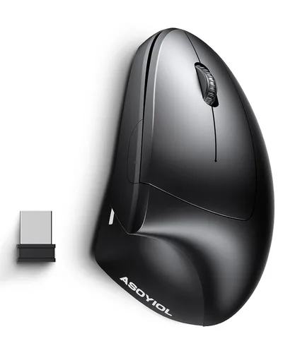 Vista 2 de ASOYIOL Ergonomic Mouse Wireless,Ergo Mouse Vertical Mouse 6 Buttons 3 Adjustable DPI 80012001600 Levels,Sideways Mouse Right Handed for PC Laptop