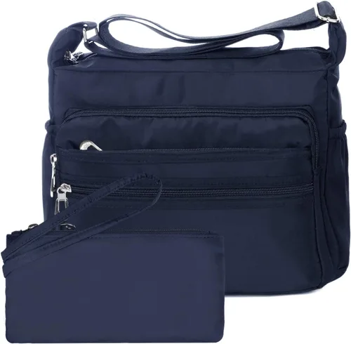 Vista 7 de Bandolera para mujer, impermeable, bolsa de hombro, bolsa de mensajero, casual, bolso de nylon, bolso de mano