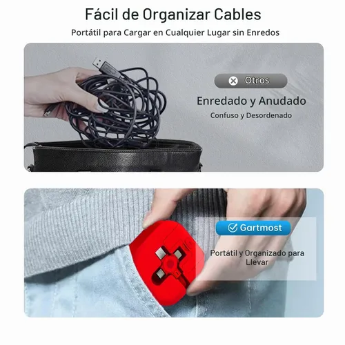 Vista 5 de 3 cables de carga retráctiles 3 en 1, compatibles con todos los modelos de iPhone