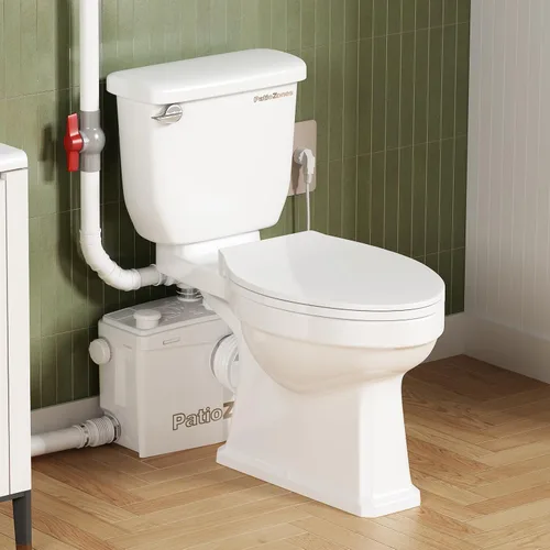 Vista 11 de Inodoro Macerador Upflush con bomba, sistema macerador completo todo en 1