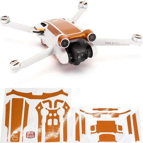 Vista 14 de WRAPGRADE Pegatinas de piel compatibles con DJI Mini 3 Pro Color de acento (verde militar)