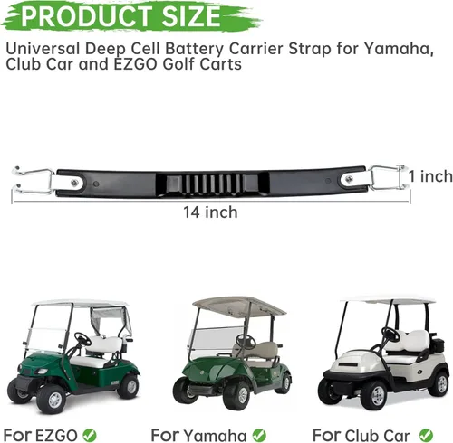 Vista 5 de 10L0L Correa de elevación de batería para carrito de golf, funciona para baterías de celdas profundas de Troya, correa universal de celda profunda