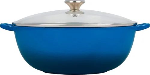 Vista 3 de Le Creuset Horno de chef de hierro fundido esmaltado con tapa de vidrio, 7.5 cuartos de galón., Marsella