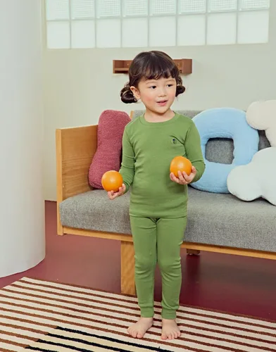 Vista 5 de moimoln Pijama de algodón suave y liso de manga larga para bebés y niños, 6 meses a 5 años