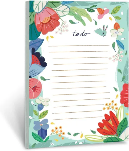 Vista 4 de Bloc de notas de lista de tareas (juego de 3) Bloc de notas de notas florales de Ana Sanfelippo