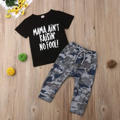 Vista 4 de Conjunto de 2 piezas de camiseta para bebé y niño pequeño