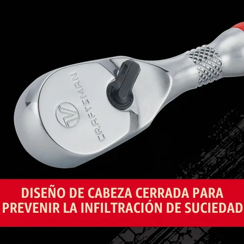Vista 7 de CRAFTSMAN Trinquete Serie V, accionamiento de 1/4 pulgada, 80 dientes, agarre cómodo (CMMT86304V)
