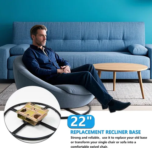 Vista 2 de Base de anillo reclinable de repuesto de 22 pulgadas con placa giratoria de 360 grados para balancín reclinable, accesorios de sofá, piezas