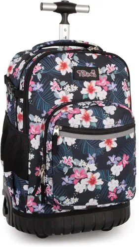 Vista 16 de Tilami Mochila con ruedas para niños de 18 pulgadas, mochila para computadora portátil, bicicleta