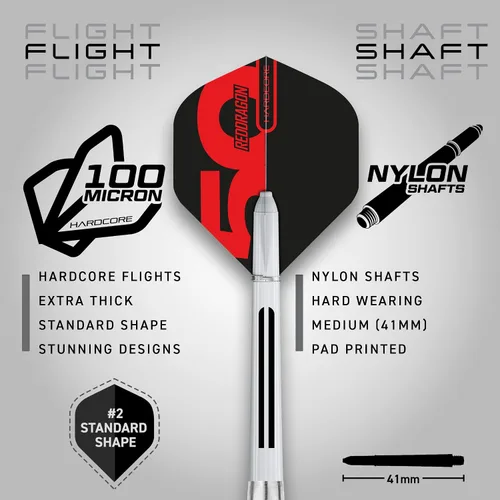 Vista 3 de RED DRAGON Axis Professional Darts Set - 85% Tungsten Darts with Flights, Shafts & Wallet - Available in Multiple Colors, Soft Tip 18g and Steel Tip