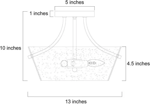 Vista 5 de KSANA Moderna lámpara de techo semiempotrada con vidrio sembrado para dormitorio, cocina, pasillo, entrada, cuarto de servicio y baño, color negro