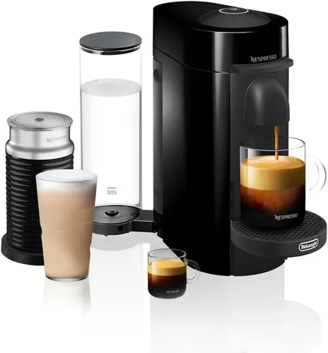 Vista 11 de Nespresso VertuoPlus - Máquina de café y espresso de De'Longhi con espumador de leche Aeroccino, color rojo cereza