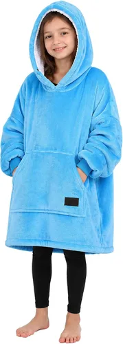 Vista 20 de Catalonia Sudadera tipo manta con capucha para niños, sudadera de sherpa extragrande para adolescentes jóvenes, idea de regalo Dual-Layer Design