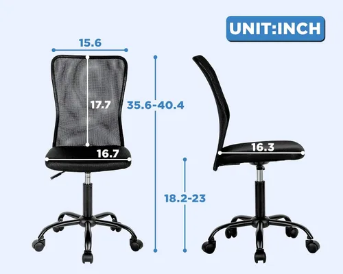 Vista 3 de HHS Silla ergonómica de oficina, silla de escritorio barata, silla de computadora de malla, soporte de espalda, moderna silla giratoria ejecutiva
