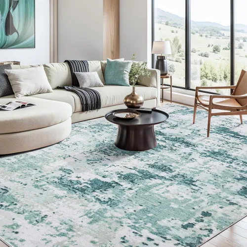 Vista 41 de Auemtyn Alfombra de área de 8 x 10 pies para sala de estar, alfombra lavable con parte trasera antideslizante, alfombra de pelo bajo para gris
