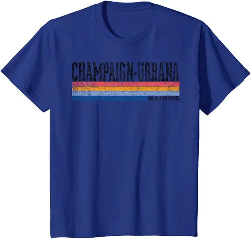 Vista 63 de clásico 1980s estilo champaign-urbana Illinois T Shirt, hombre 2XL, Blanco