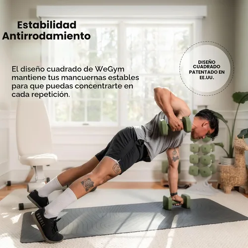 Vista 3 de WeGym Square Dumbbells for Home Gym, Hand Weights for Strength Training