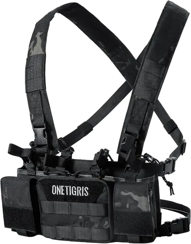 Vista 10 de ONETIGRIS Chest Rig, Dangler Pouch for Hunting Shooting Hiking MOLLE Chest Rigs Tactical Chest Rig with Utility Admin Pouch
