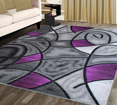 Vista 19 de Masada Rugs, Alfombra moderna y contemporánea, azul, gris y negro (2 pies x 3 pies)