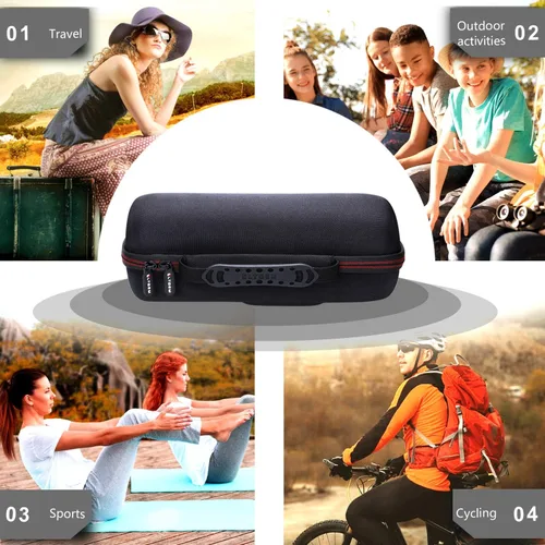 Vista 7 de LTGEM - Funda compatible con altavoz portátil JBL Pulse 4, color negro Impermeable y a prueba de golpes