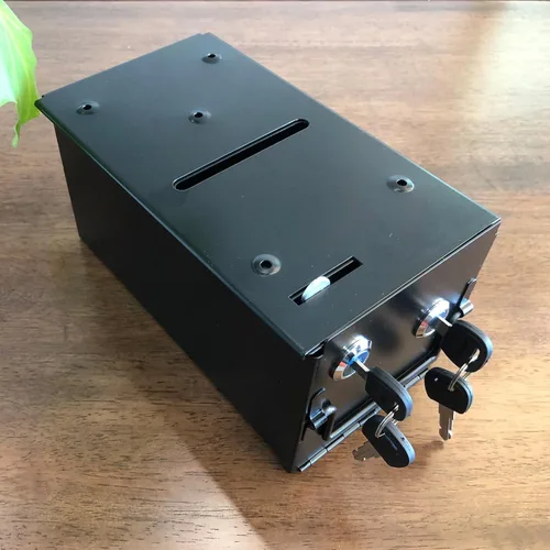 Vista 5 de Caja de rastrillo de mesa de póquer – Casnio Toke Chip Tip Caja de efectivo con marco de ranura para billetes de dinero para póquer Blackjack Craps