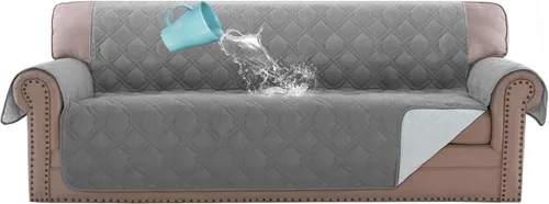 Vista 38 de H.VERSAILTEX Fundas de sofá de 2 plazas para perros, 100 % impermeables, con correas elásticas para mascotas y gatos (sofá biplaza, marrón)