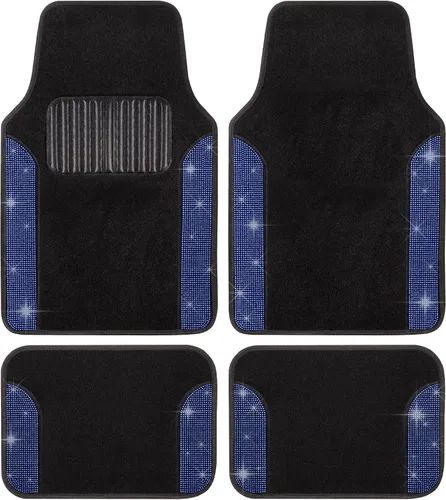 Vista 20 de Carbella Juego de 4 Alfombrillas de Coche con Diamantes Brillantes Estilo Bling, Alfombrillas de Suelo de Coche de Cristal de Strass Brillante