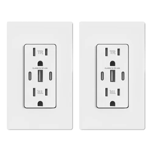 Vista 11 de Micmi Toma de pared USB C, 30 W, 6.0 amperios, 3 puertos USB C, 15 A, receptáculo resistente a manipulaciones con puertos dobles tipo C y A
