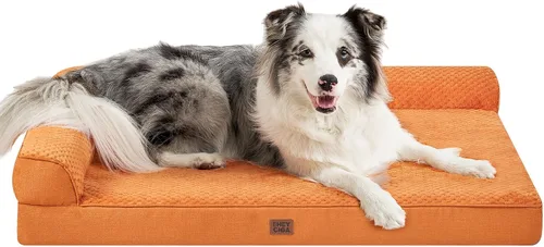 Vista 67 de EHEYCIGA - Cama ortopédica para perros de tamaño mediano, cama de espuma viscoelástica para perros, color beige Small Dog Sofa with Washable