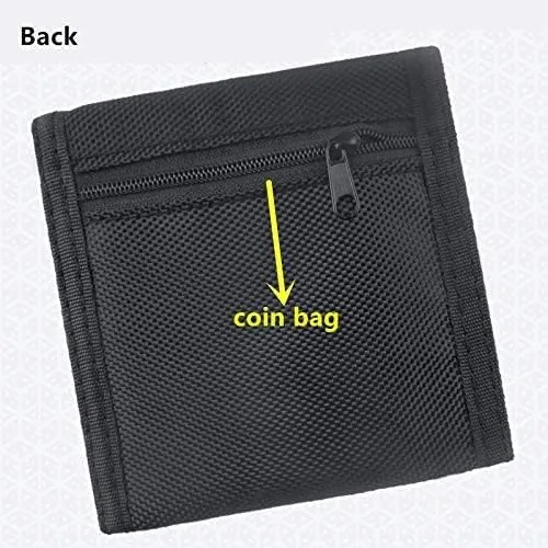 Vista 3 de POONGNEE Carteras de lona de Among Us de dibujos animados de tres pliegues con ranuras para tarjetas y ventana de identificación para niños y niñas