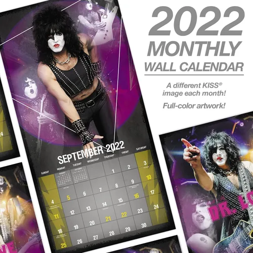 Vista 5 de Calendario de pared KISS 2022, 12 x 12 pulgadas, mensual (DDD71128)