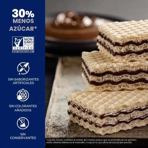 Vista 5 de Loacker - Galletas clásicas de oblea de crema de chocolate, paquete de 12, sin OMG