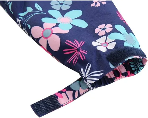 Vista 6 de M2C - Chaqueta ligera impermeable para exteriores con capucha para niñas, forro polar con estampado floral Azul marino