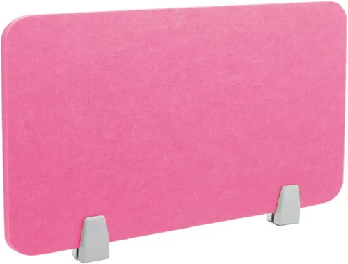 Vista 10 de Icegrey Divisor acústico de escritorio, panel de privacidad, escritorio extraíble absorbente de sonido con 2 clips para centros de llamadas de Beige