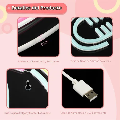 Vista 5 de Homaisson ON AIR - Letrero de neón con micrófono en aire, señal de advertencia alimentada por USB, luz LED, letrero de neón LED para montaje
