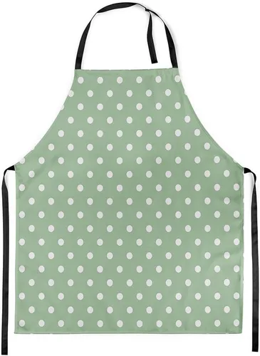 Vista 33 de jejeloiu Delantal de lunares rojos y blancos para mujeres y hombres, de 26 x 31 pulgadas, diseño retro de lunares