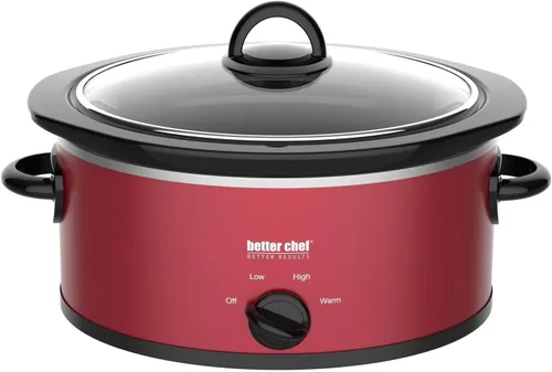 Vista 3 de Better Chef Olla de cocción lenta ovalada 3 cuartos de galón 3 ajustes de temperatura Asas laterales Tapa de vidrio Inserto de cerámica