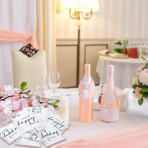 Vista 7 de Eaasty Paquete de 30 pañuelos Happy Tears para boda, 3 capas, pañuelos de boda para invitados, tamaño de viaje, papel facial a granel, bolsas