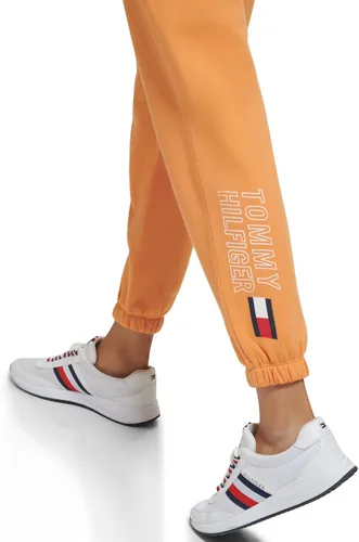 Vista 5 de Tommy Hilfiger Pantalón deportivo con cintura elástica y puños para mujer, con bolsillos inclinados, rayas globales en la cintura