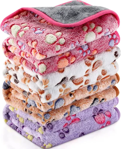Vista 22 de Reginary - 4 mantas de forro polar de conejillo de indias, adorable pata Revestimientos impermeables y lavables, ropa de cama absorbente de doble
