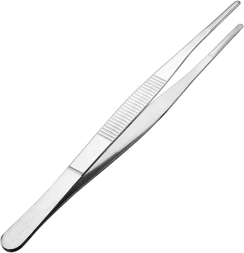Vista 6 de uxcell 1 pinza recta de acero inoxidable 430 de 6.3 pulgadas con punta dentada, herramienta de jardín diaria