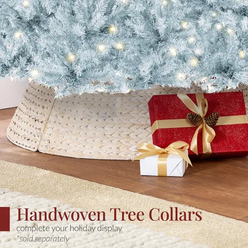 Vista 28 de Best Choice Products Árbol de Navidad azul bebé preiluminado de 6 pies, decoración navideña artificial completa con 947 puntas de rama, 250 luces