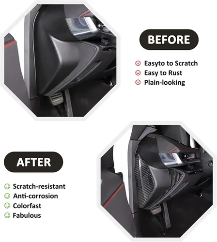 Vista 5 de Adhesivo decorativo suave de fibra de carbono real 3D para automóvil, antichoque, para salpicadero, puerta lateral, compatible con Corvette C8