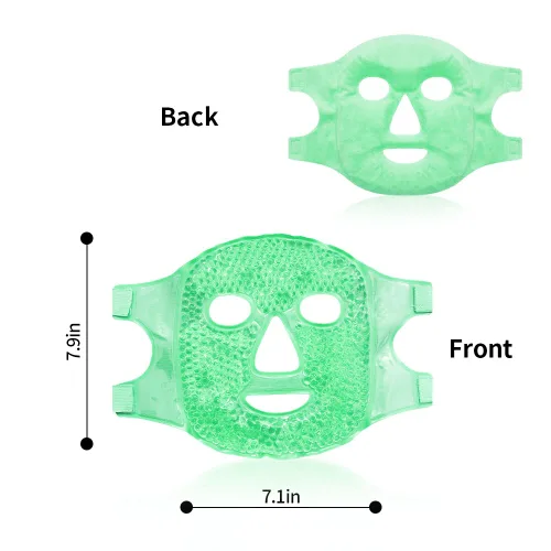 Vista 4 de Máscaras faciales frías, máscara facial de hielo, compresa fría y caliente, ojeras, hinchazón, migrañas y dolor de cabeza, enfriamiento